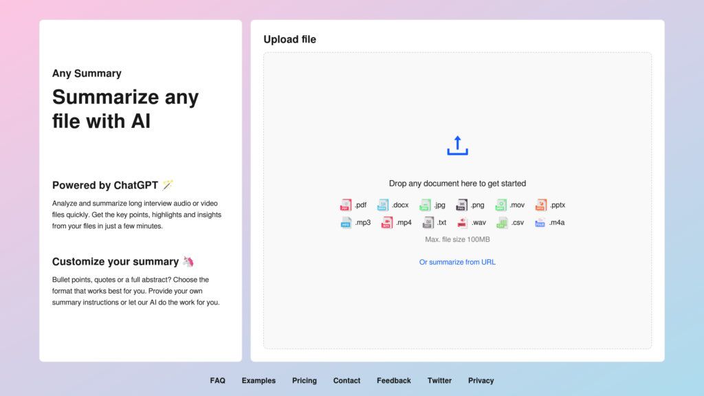 AnySummary screenshot