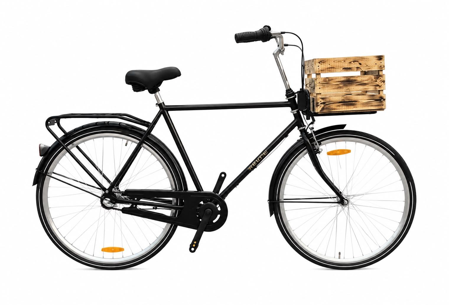 Amsterdam Herre Cykel 3 Gear Shimano Nexus- Kurv:​ ​Urban​ ​LAD​ ​stål og Trækasse og Lås