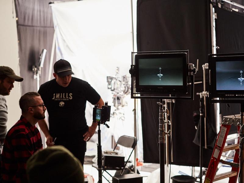 Commercial film production behind the scenes phantom flex tabletop monitors domo 2018