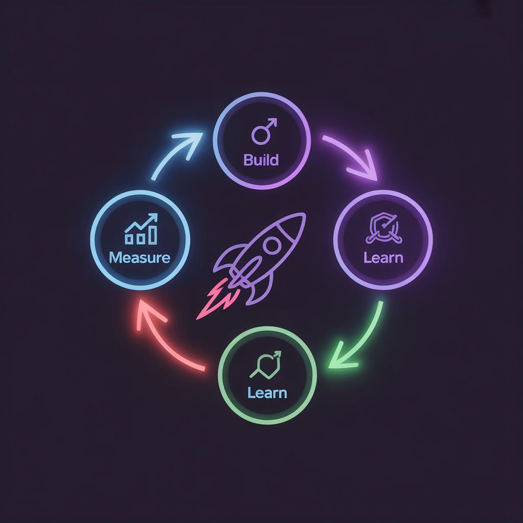 Startup founder applying lean startup methodology build measure learn loop to validate a business idea in 2026