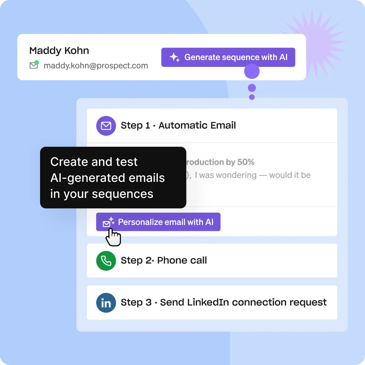 Apollo AI Feature of contact a prospect automation