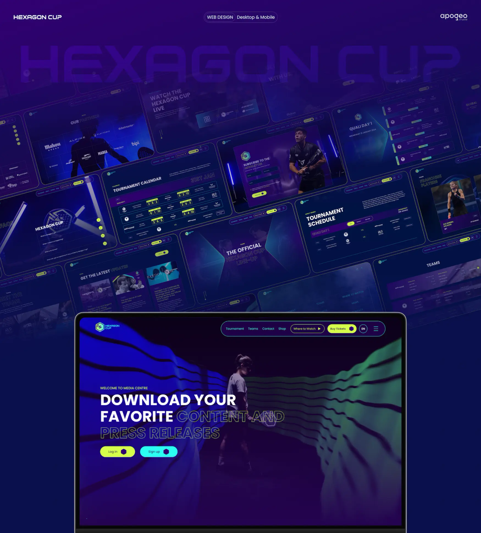 Hexagon Cup Web design and development desktop and mobile