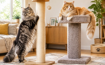 Best Cat Scratching Posts for Large Cats 2026: Extra-Tall Sisal vs Carpet Models for Maine Coons and Heavy Breeds