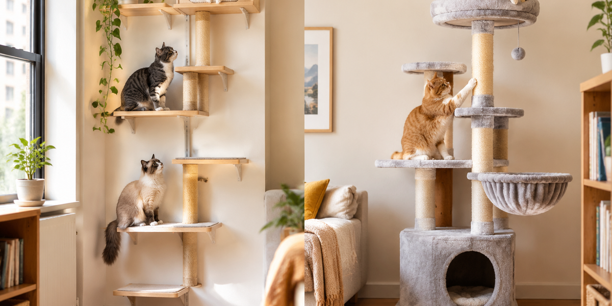 Vertical Cat Shelves vs Cat Tree for Small Spaces: Which Saves More Room in 2026?