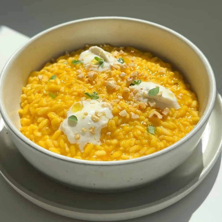Risotto cremoso zucca e lenticchie