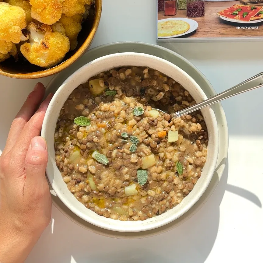 Zuppa di farro e lenticchie 