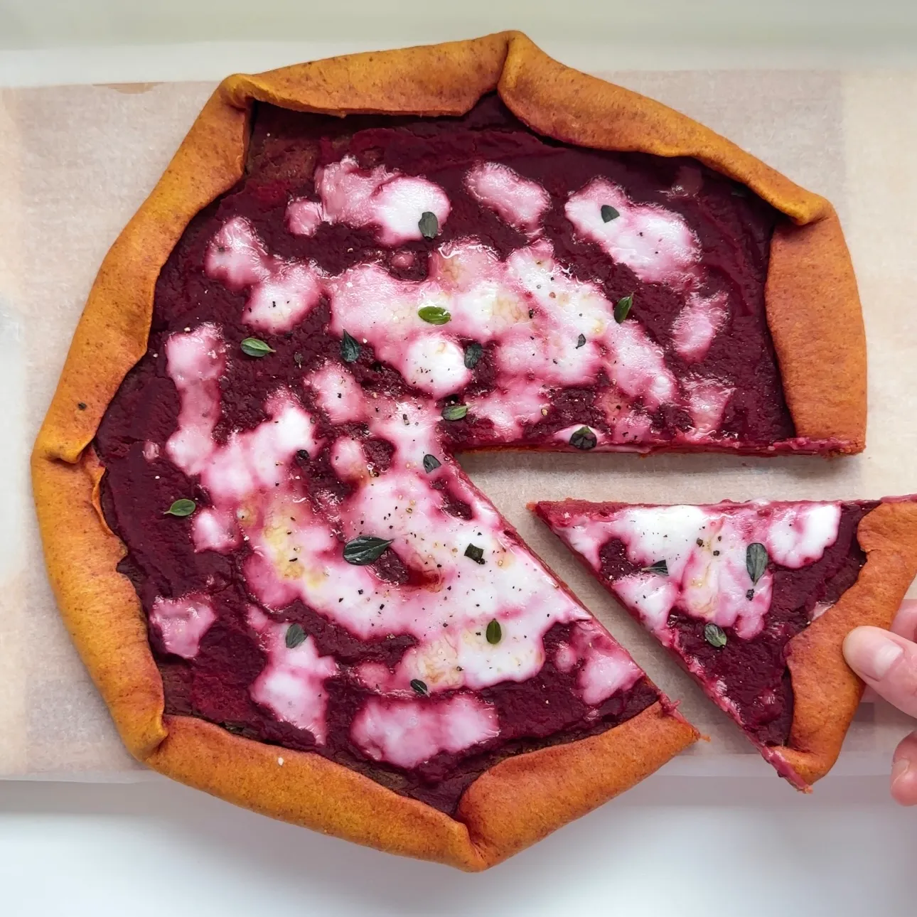 Torta salata ceci e rapa rossa 