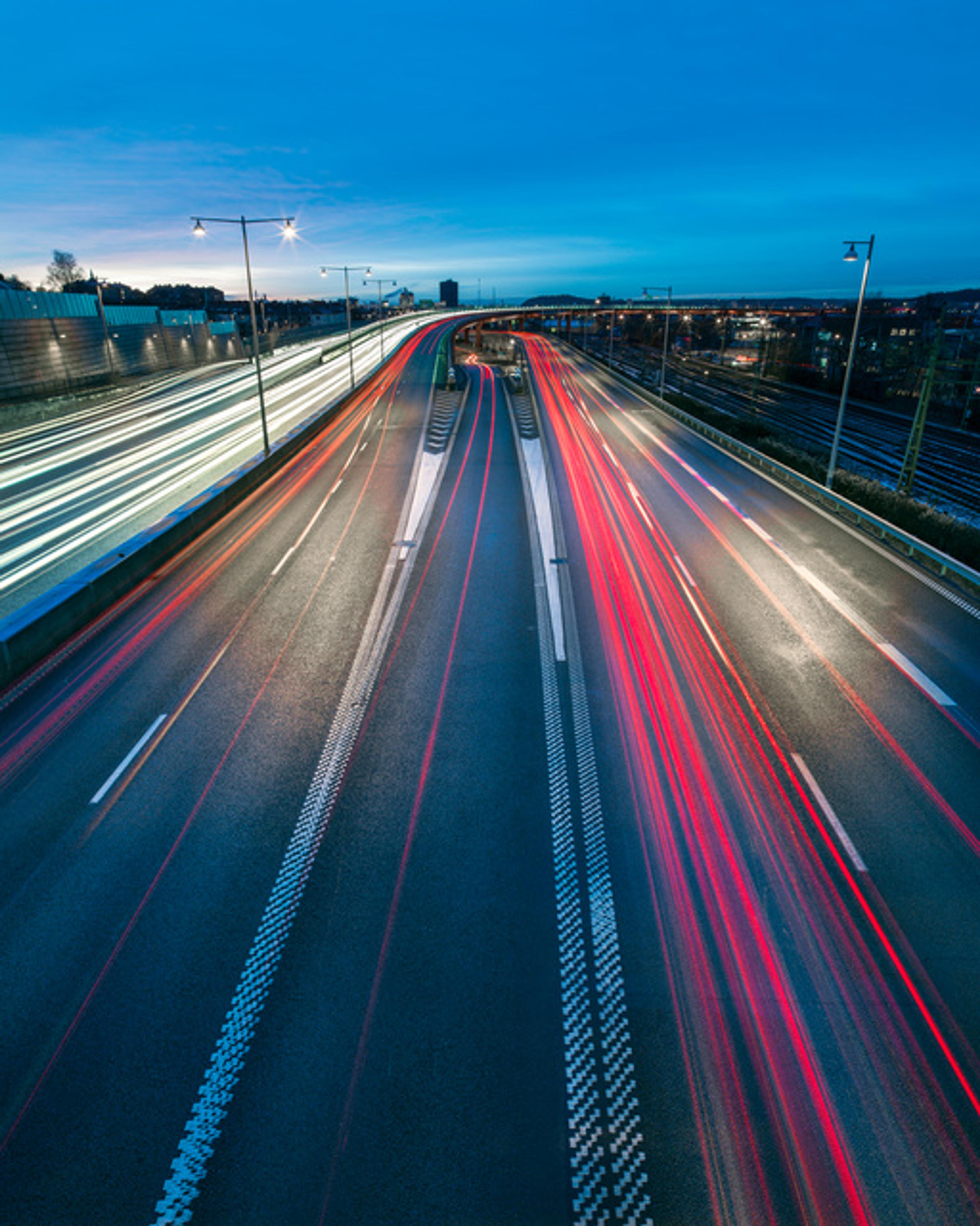 Motorvei opplyst om natten
