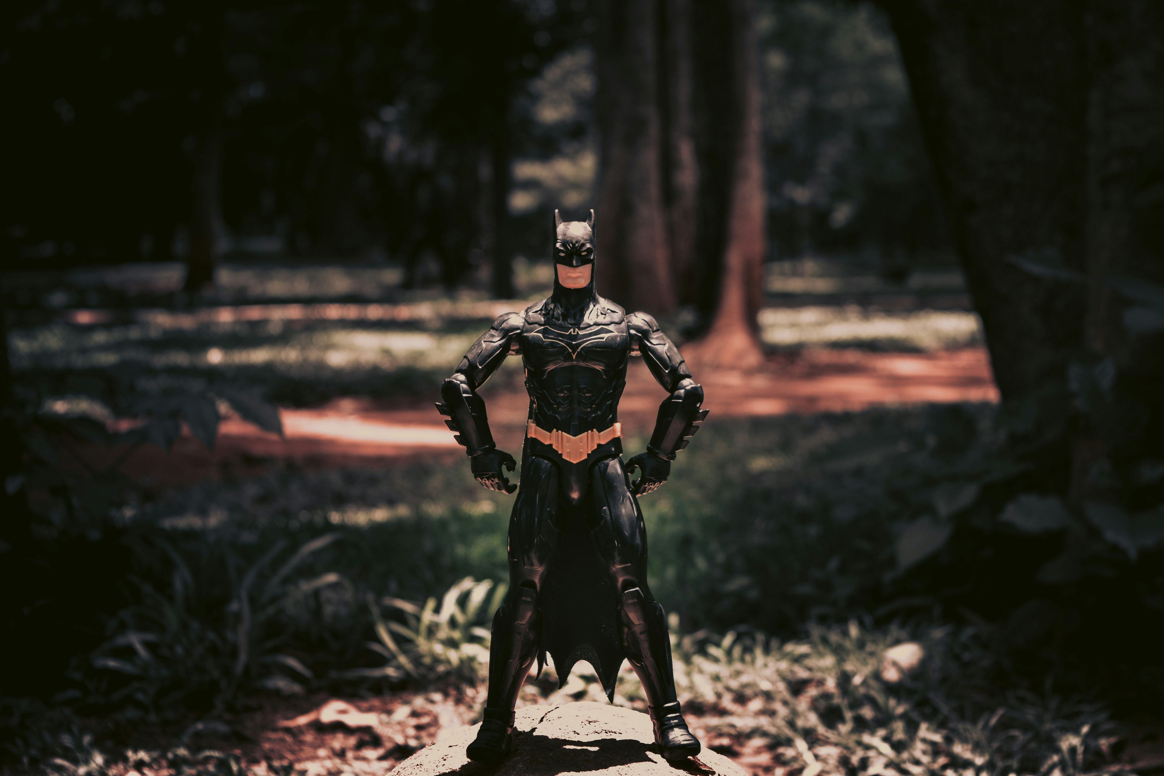 Batman action figure on the ground