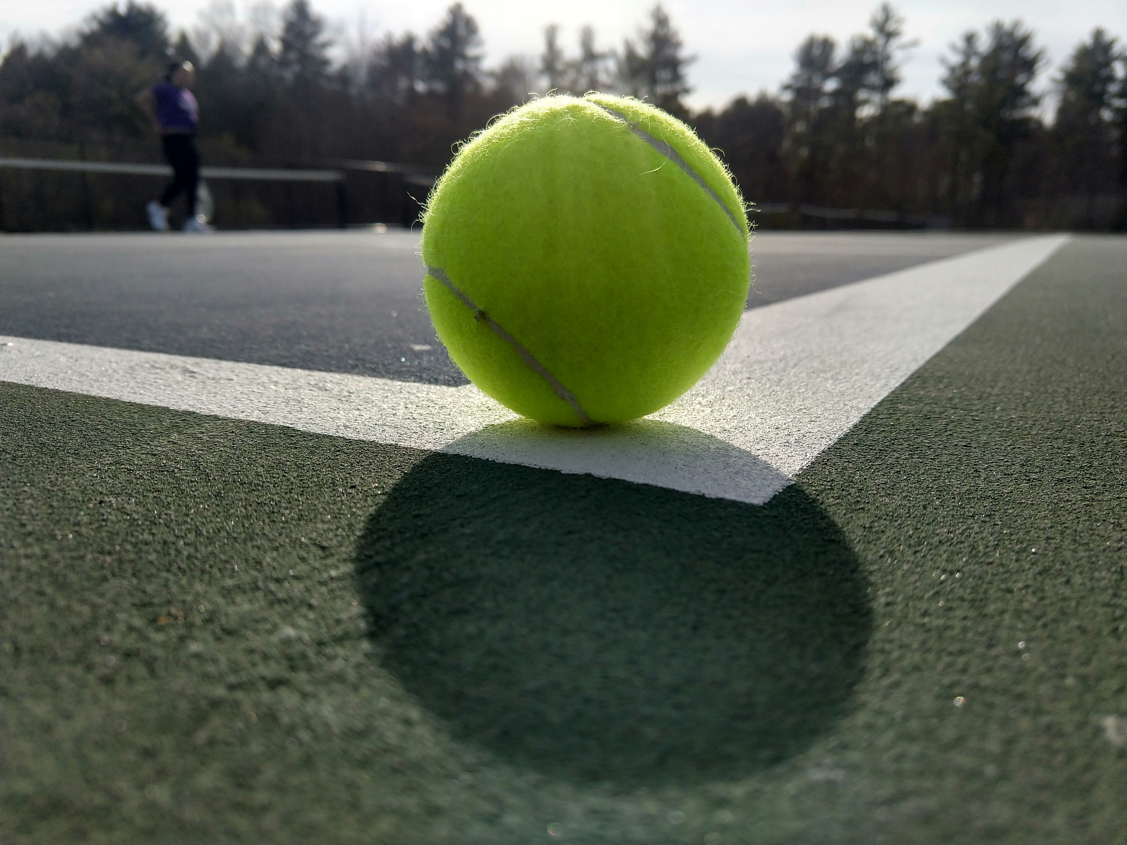 a tennis ball on a court
