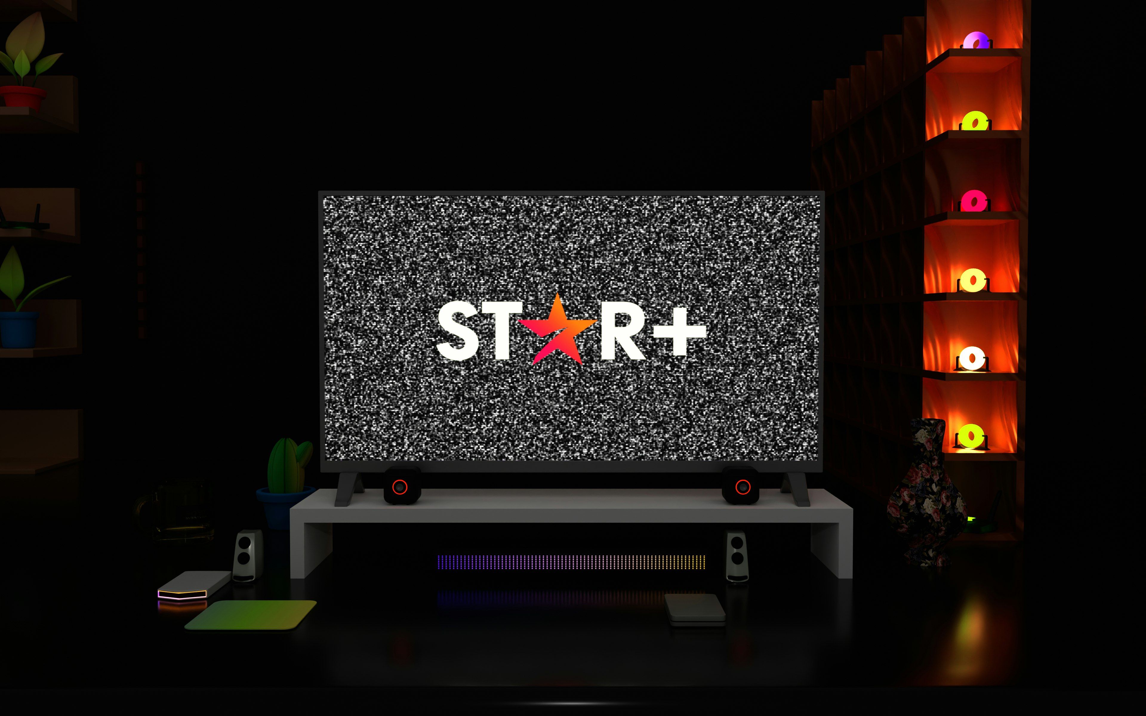 a television screen with the word star on it