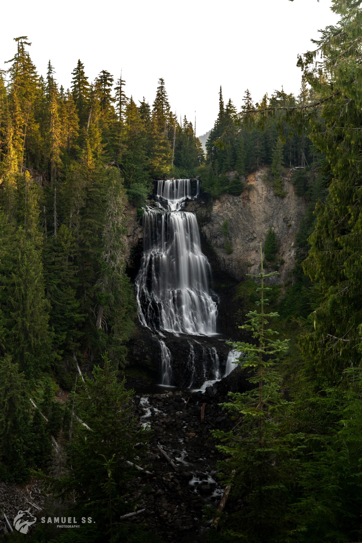 Golden hour waterfall