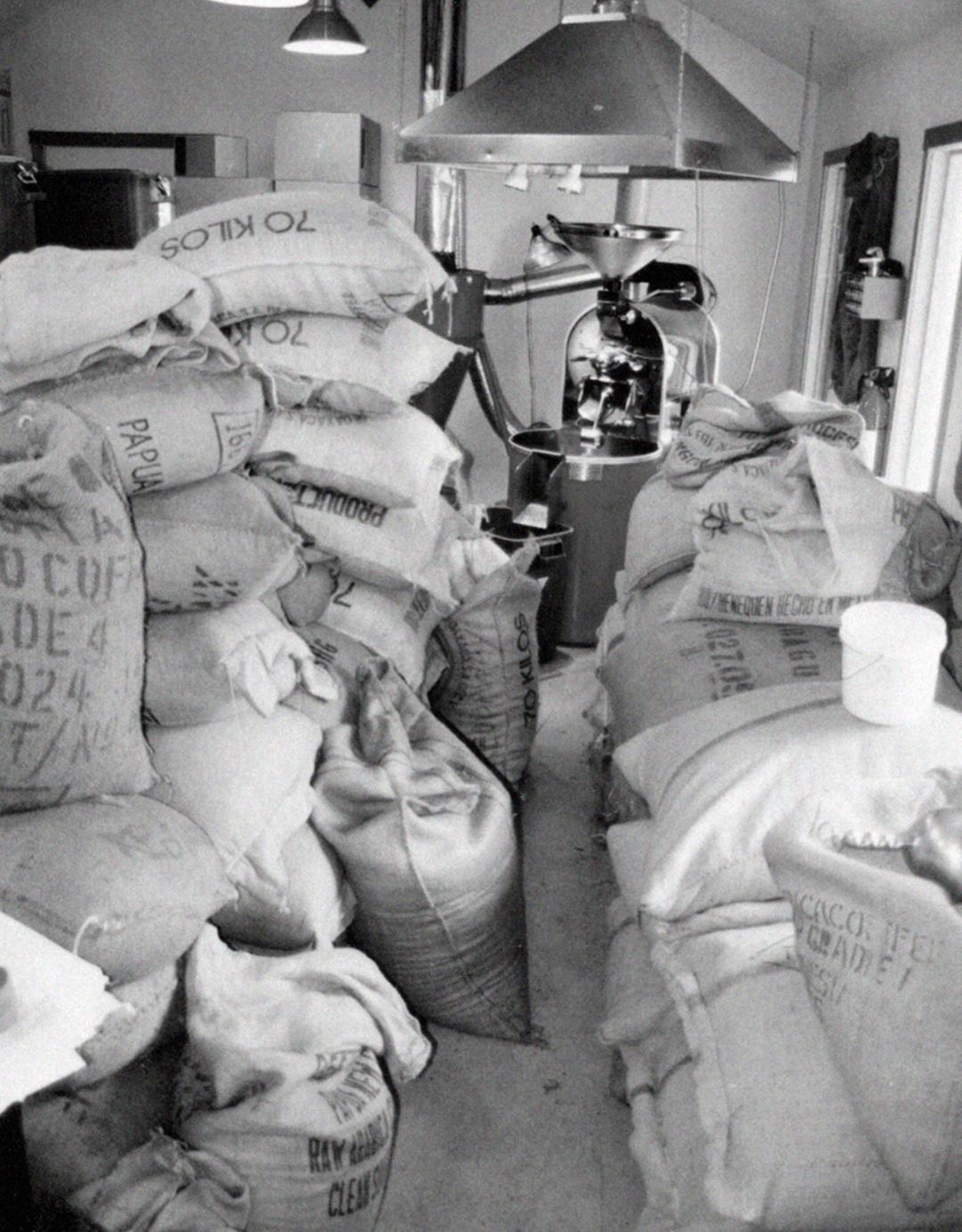 Large sacks of coffee