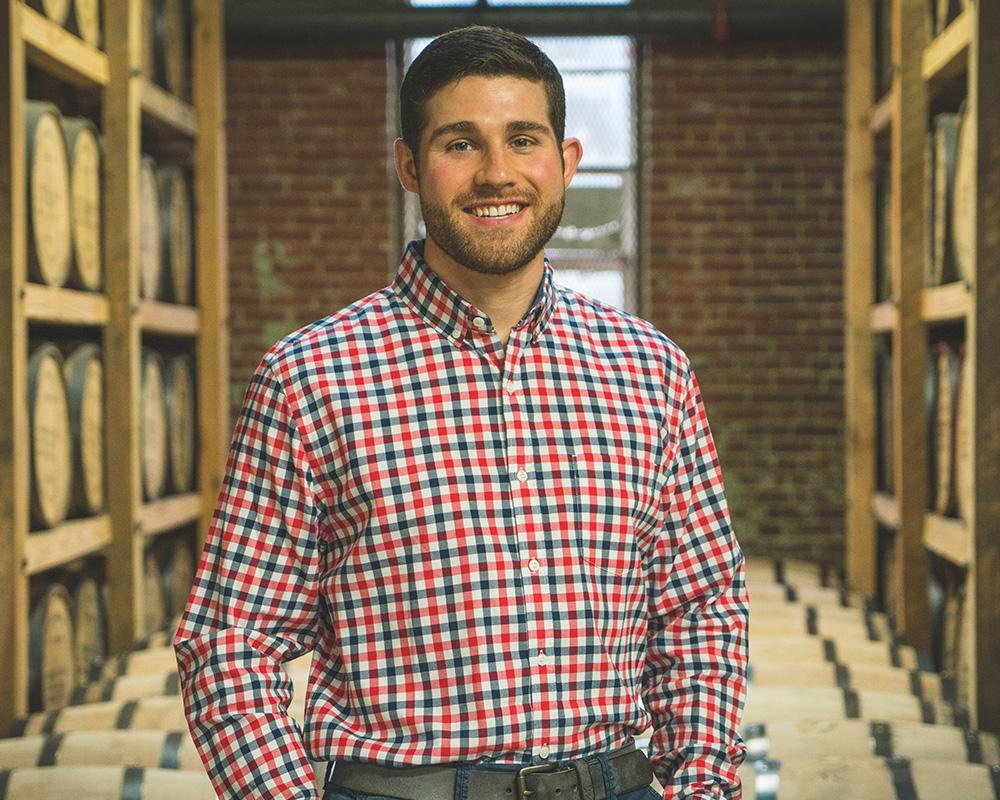 Caleb Kilburn in rickhouse