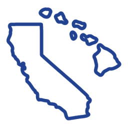 Hawaii and California map icon