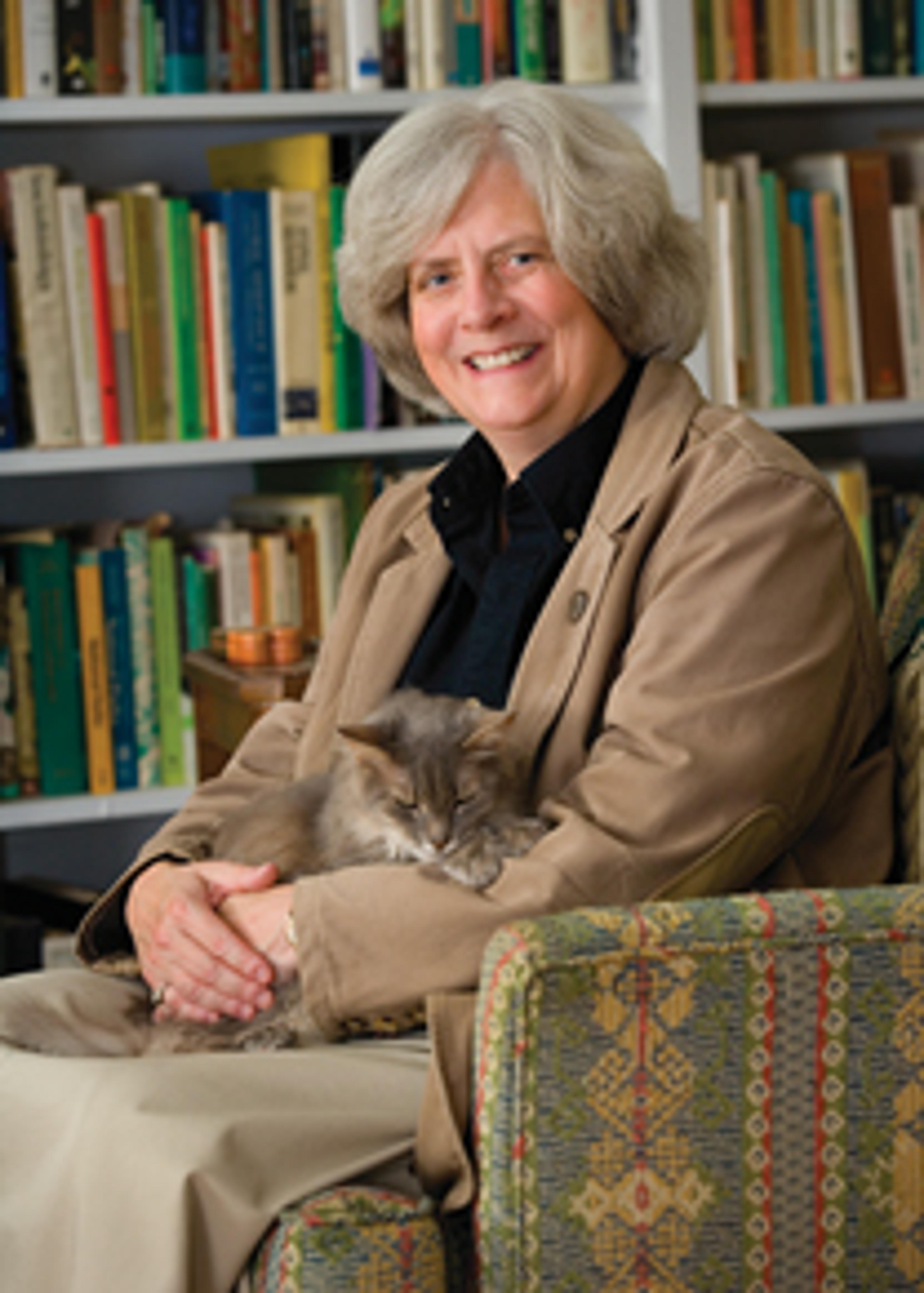 Susan Reigler with her cat