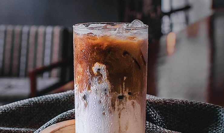 cold brew with milk in glass
