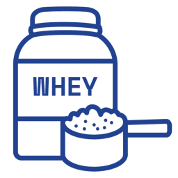 icon of whey protein powder with scoop