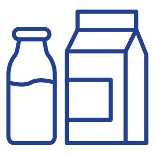 milk bottle and carton icon