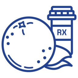 icon of grapefruit with medication bottle