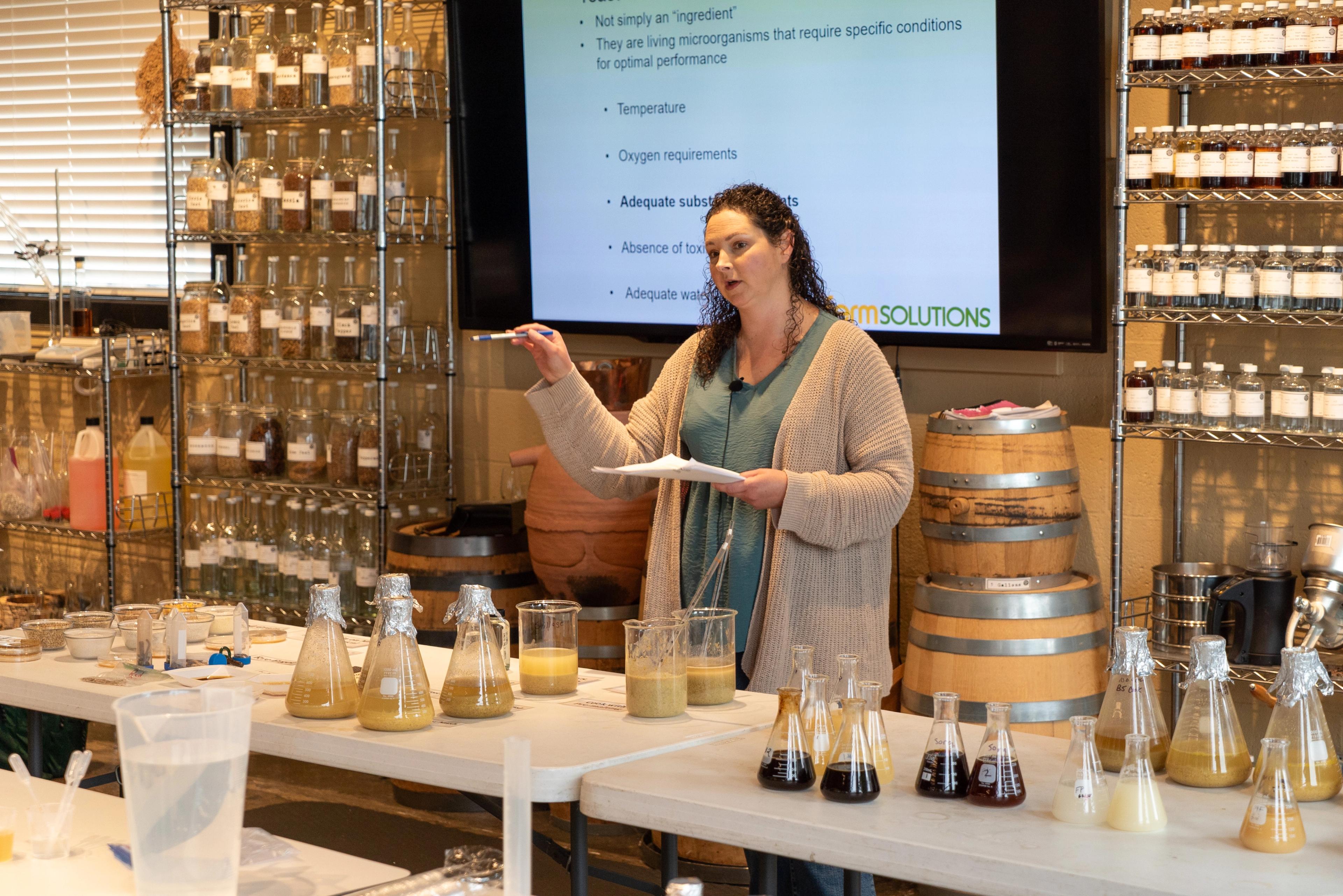 Melanie Heist teaching Fermentation Workshop