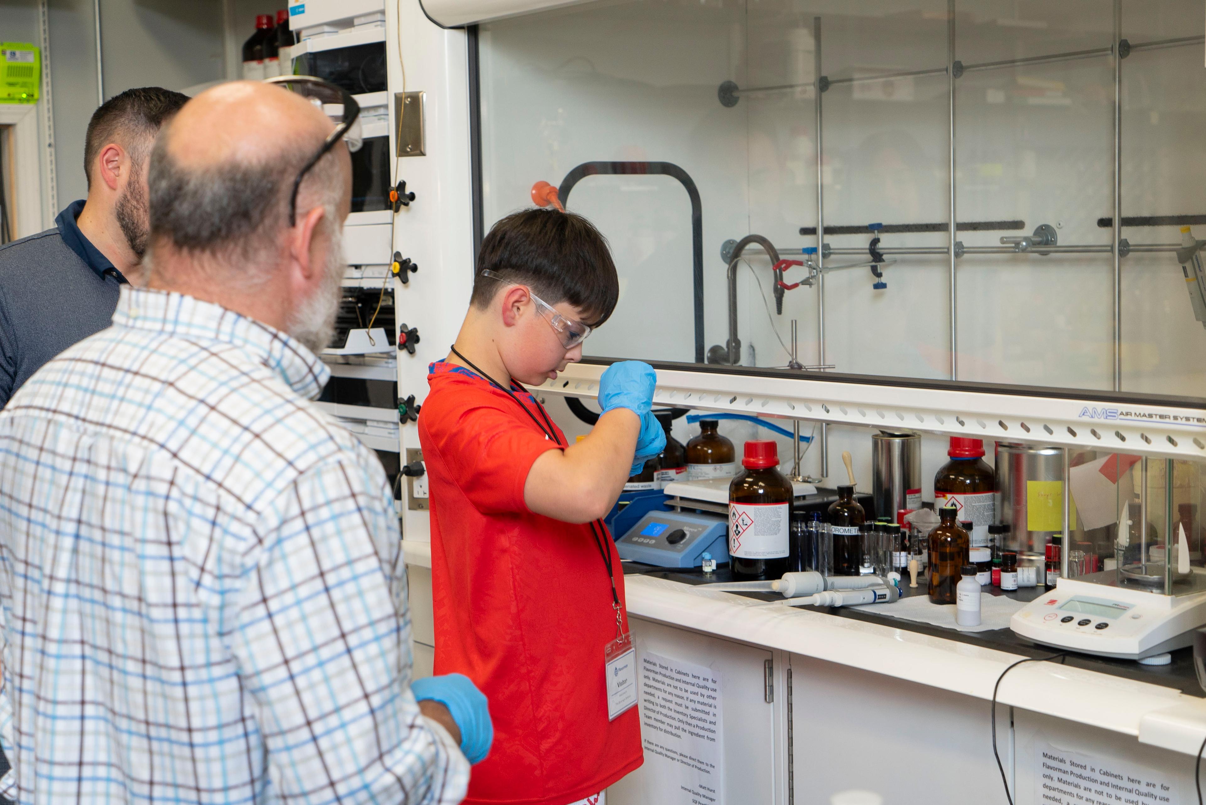 Joey DiRocco at Flavorman hands-on in the Analytical Lab