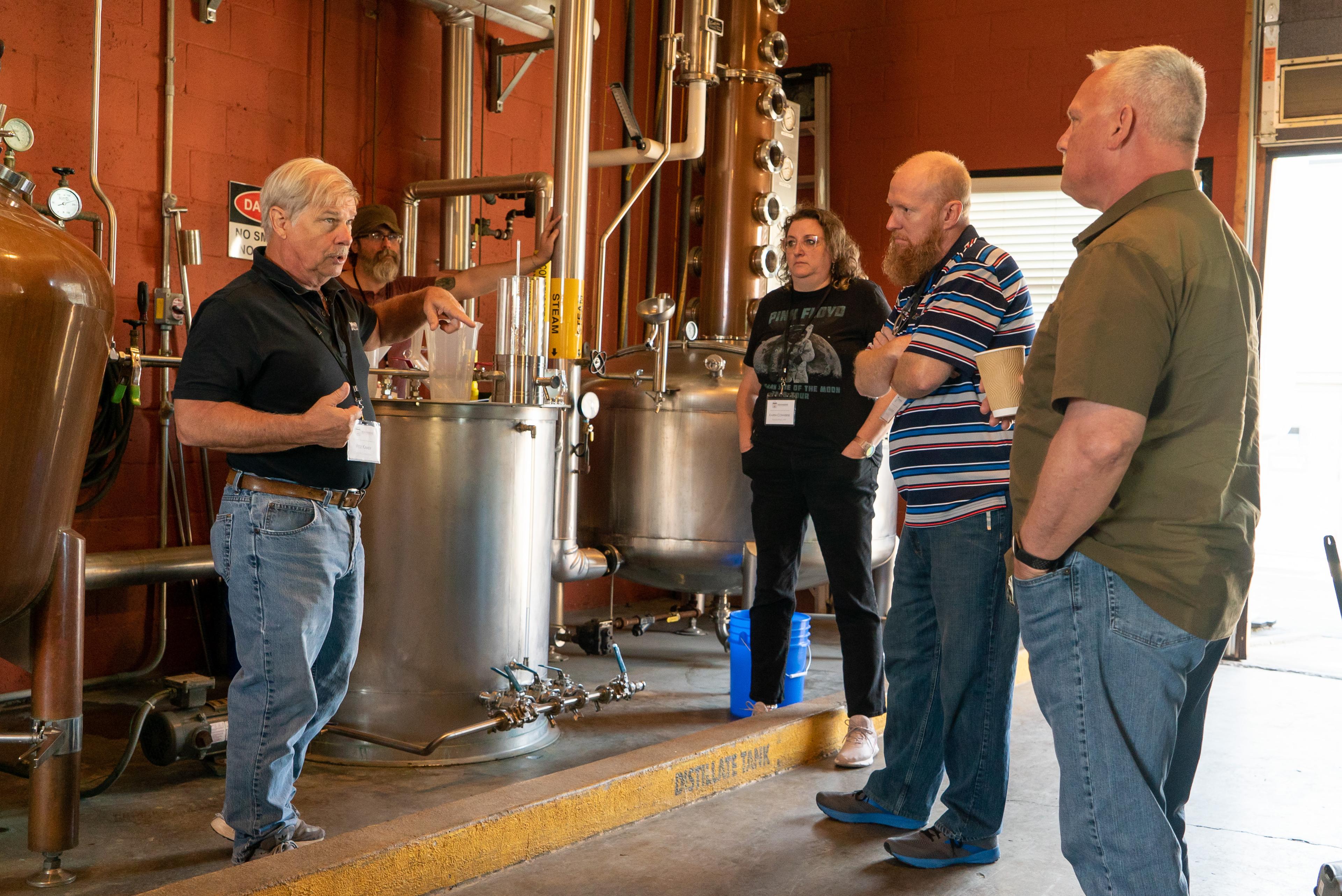 Pete teaching in the distillery