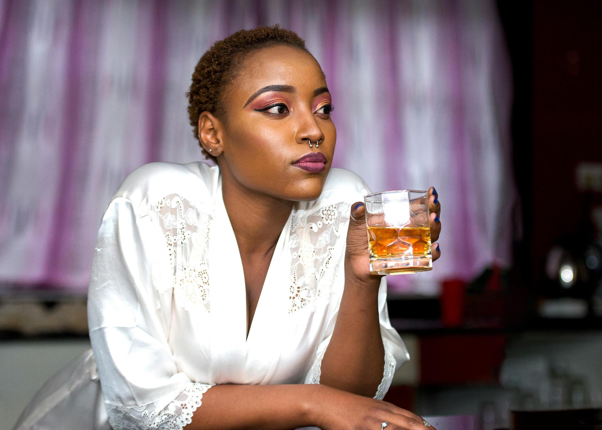 Woman Drinking Whiskey