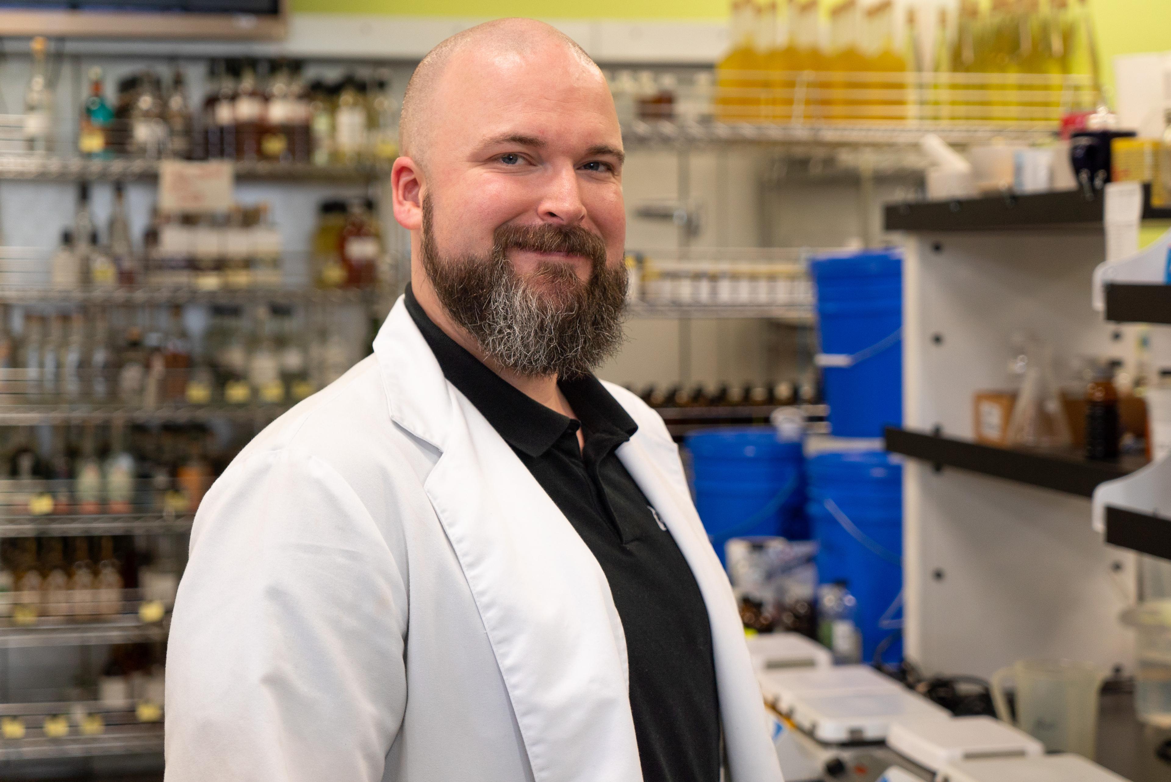 Stephen Poole in laboratory