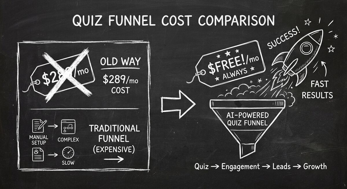 AI quiz funnel alternative to expensive enterprise funnel builder pricing