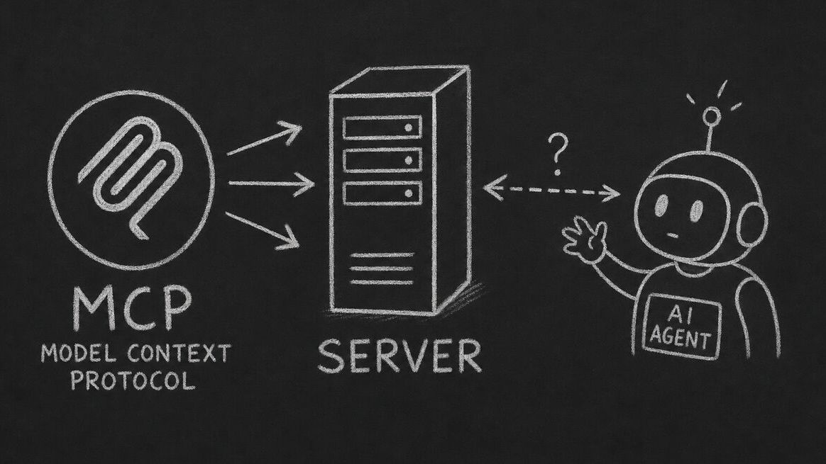 MCP server icon with an AI agent character connecting to it