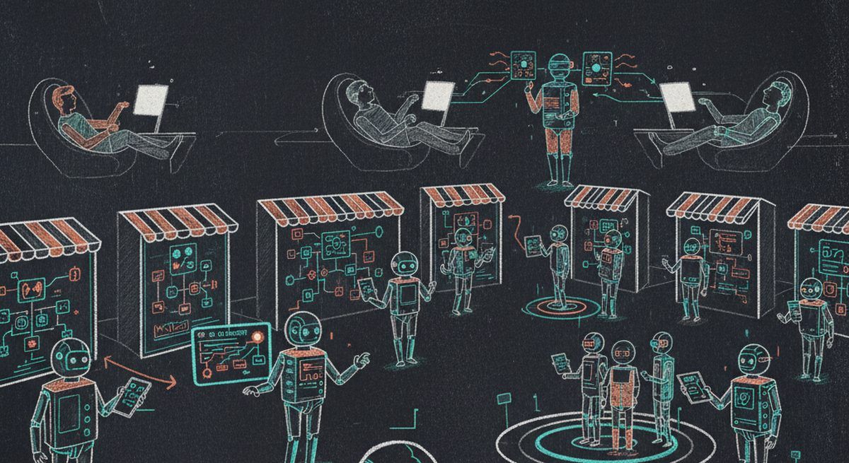 AI agents browsing marketplace and booking services