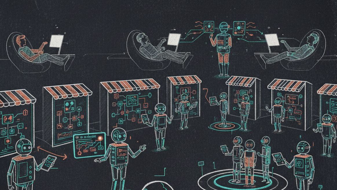 AI agents browsing marketplace and booking services