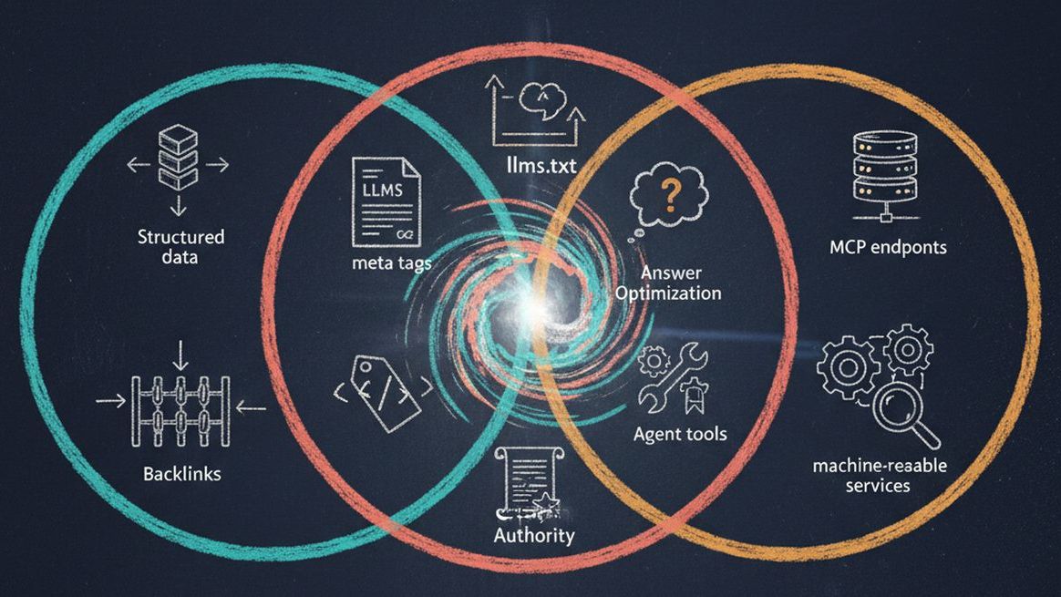 SEO, AEO, and AXO Venn diagram