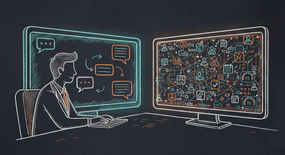 Business owner comparing chatbot and AI agent results