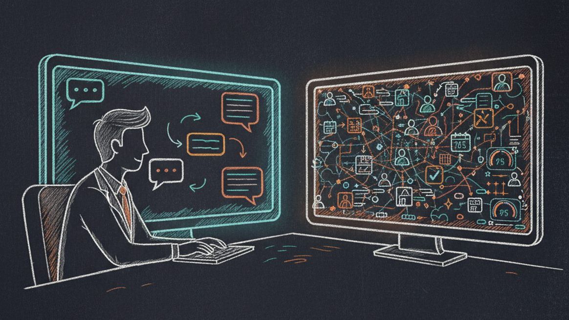 Business owner comparing chatbot and AI agent results