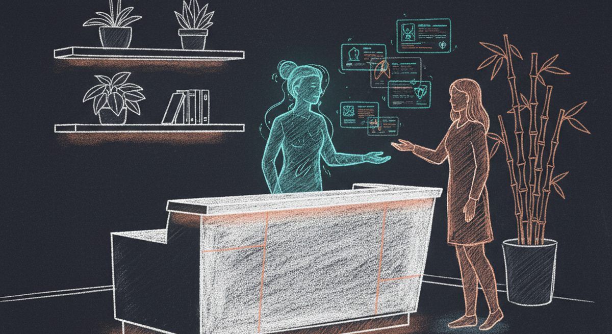 AI agent booking at modern spa