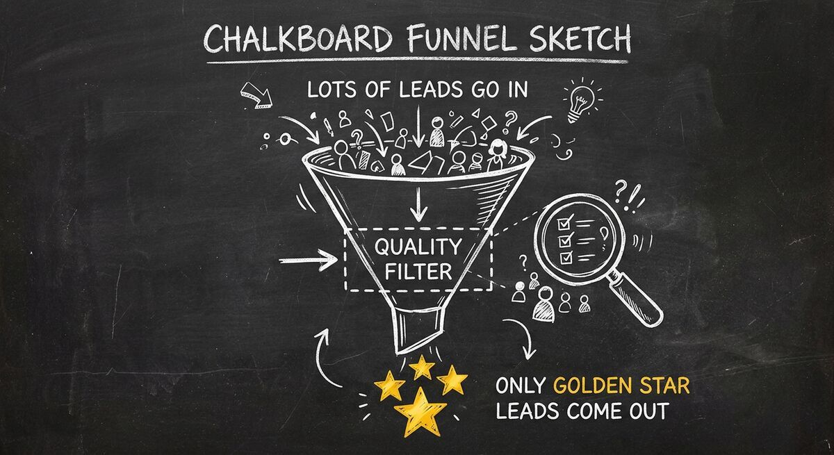 Funnel filtering leads from low quality to high quality
