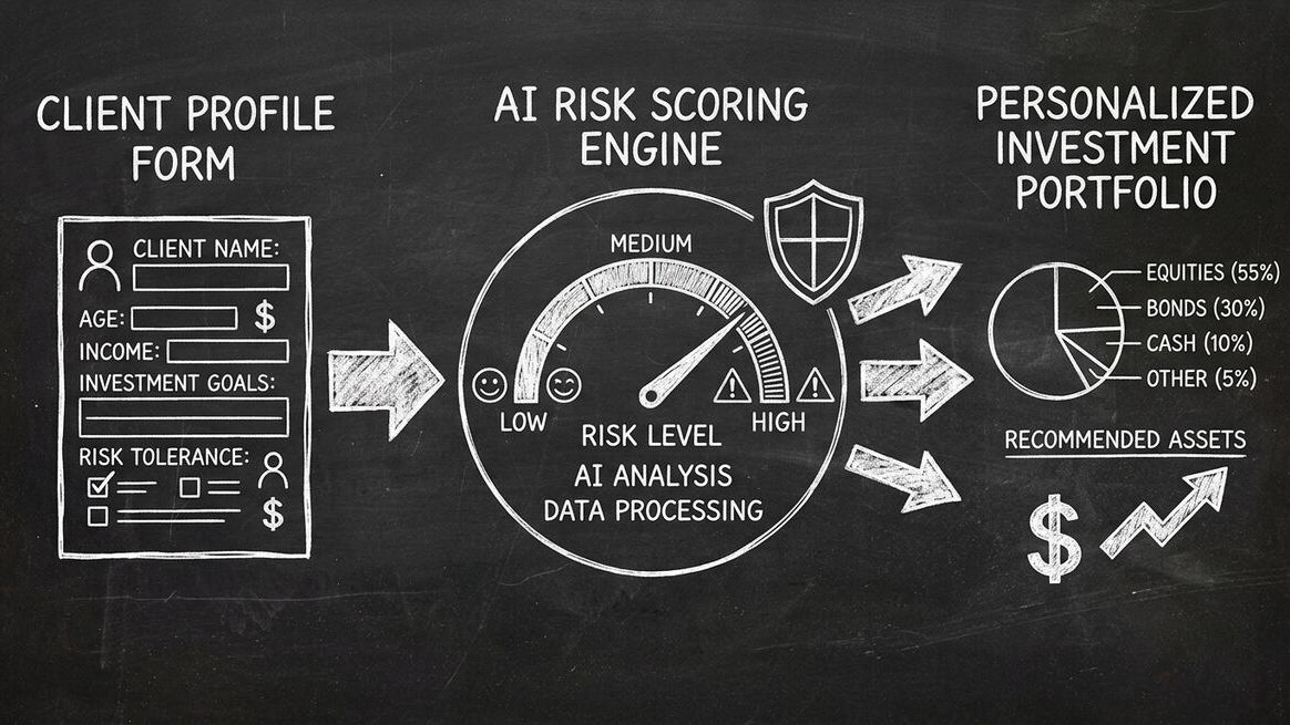 Financial risk assessment workflow with AI scoring and personalized portfolio recommendation