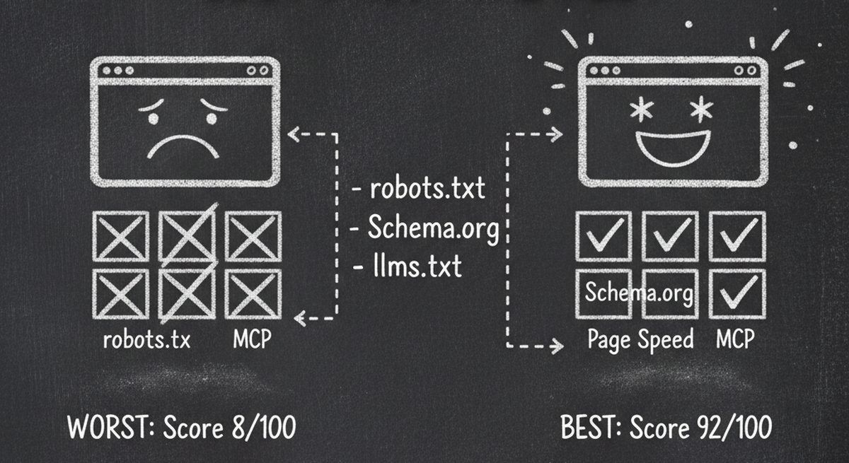 Comparison of best-scoring vs worst-scoring websites