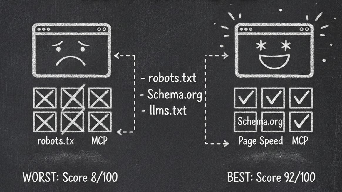Comparison of best-scoring vs worst-scoring websites