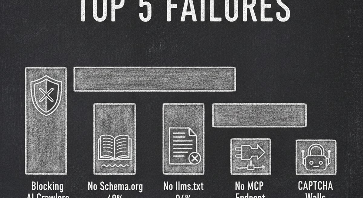 Top 5 most common AI visibility failures found across 100 websites