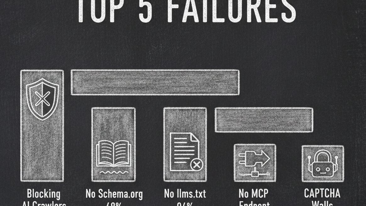 Top 5 most common AI visibility failures found across 100 websites