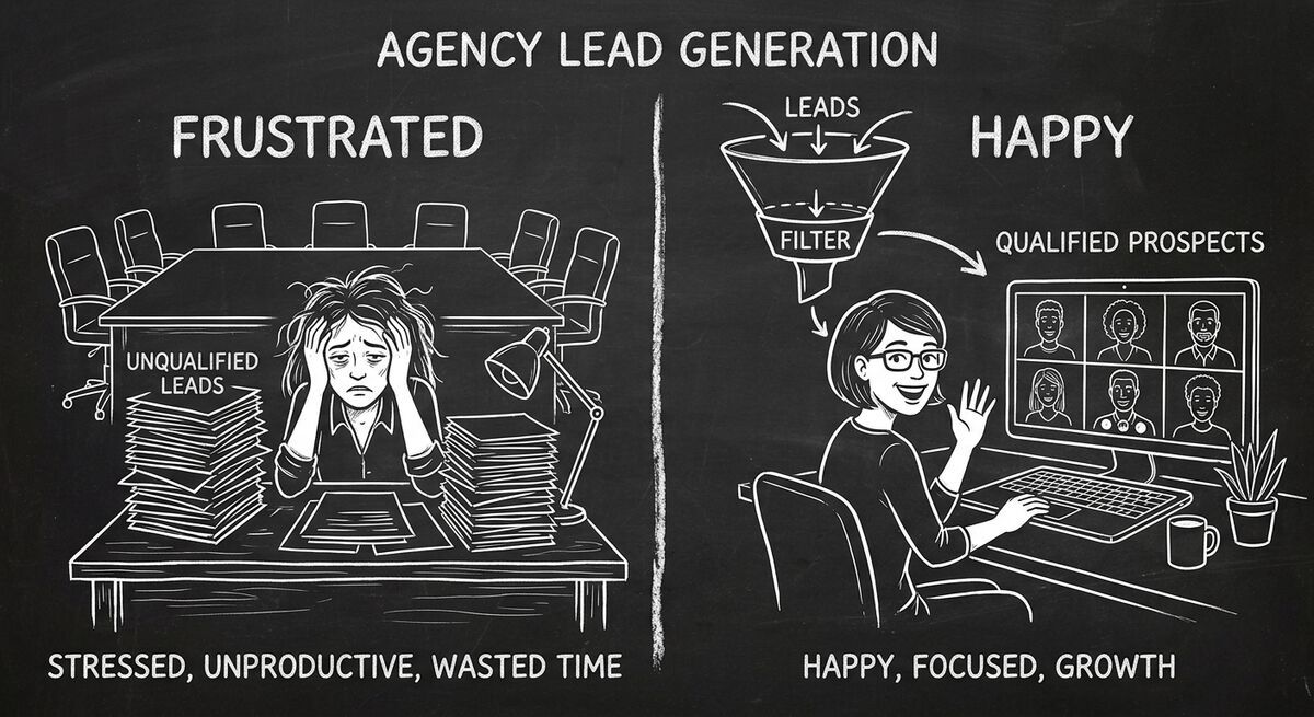 B2B agency discovery call improvement - before and after AI intake funnel implementation