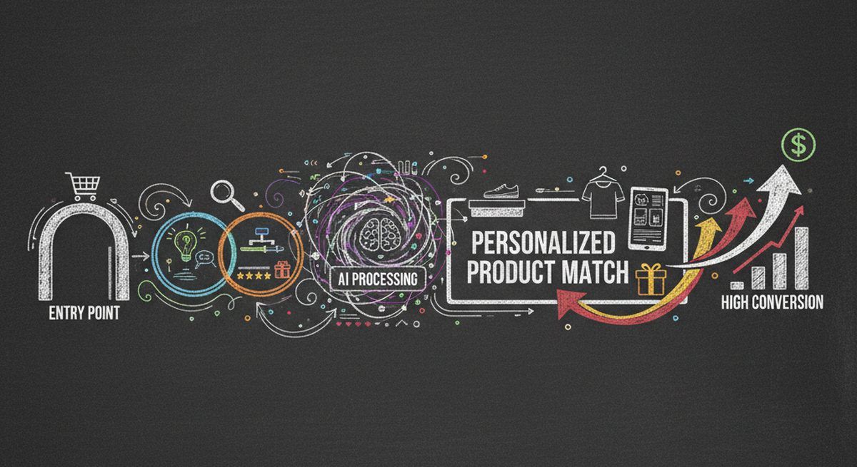 Customer journey through AI recommendation quiz