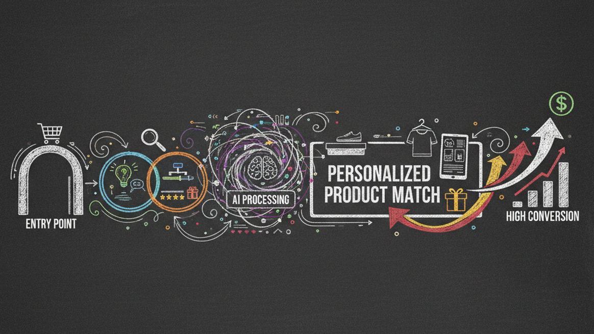 Customer journey through AI recommendation quiz