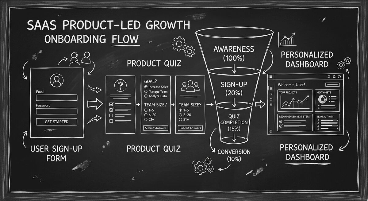 SaaS product-led growth onboarding flow with personalized user profiling