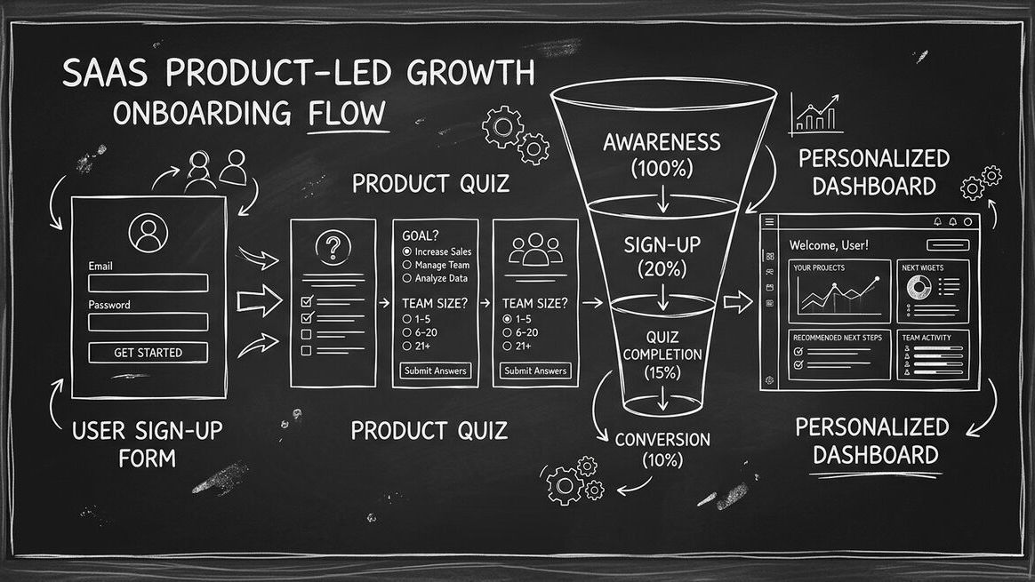SaaS product-led growth onboarding flow with personalized user profiling