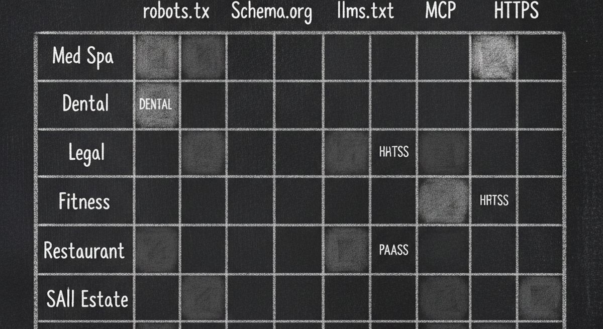 Heat map of AI visibility issues across industries