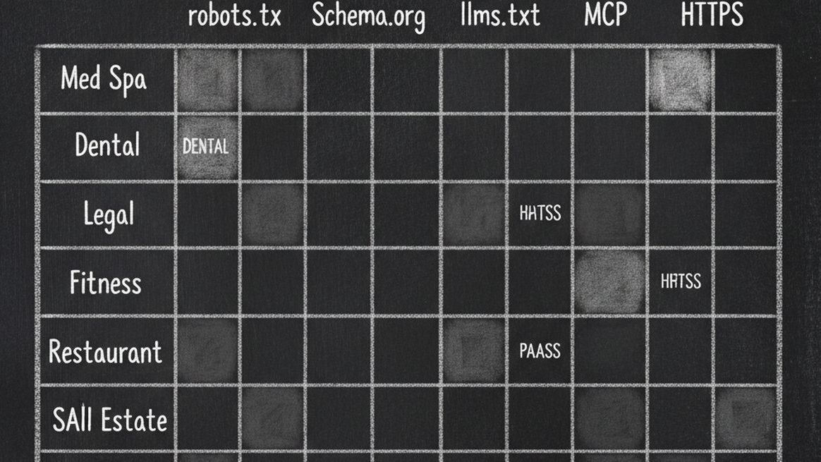 Heat map of AI visibility issues across industries